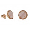 Pendientes de plata rosa con piedra natural rosa