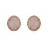 Pendientes de plata rosa con piedra natural rosa