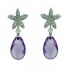 Pendientes de oro blanco con amatistas