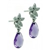 Pendientes de oro blanco con amatistas