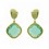 Pendientes de oro amarillo y oro blanco (18K) con piedras de color