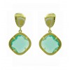 Pendientes de oro amarillo y oro blanco (18K) con piedras de color