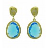 Pendientes de oro amarillo y oro blanco con piedras de color