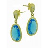 Pendientes de oro amarillo y oro blanco con piedras de color