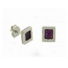 Pendientes de plata con zirconita fucsia