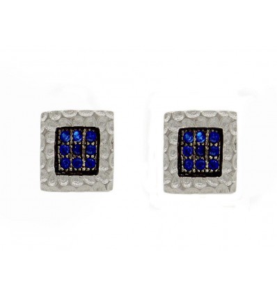 Pendientes de plata con zirconitas azules