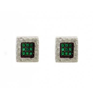 Pendientes de plata con zirconitas verdes
