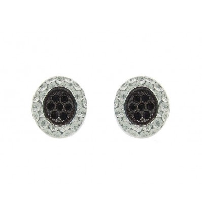 Pendientes de plata con zirconita negra