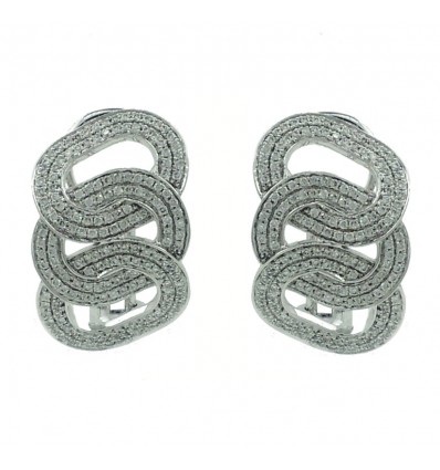 PENDIENTES DE ORO BLANCO DE 750 milésimas (18K) CON 356 DIAMANTES .