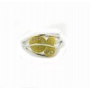 Sortija de oro blnaco y oro amarillo (18K) con zirconita