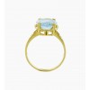 Sortija de oro amarillo (18K) con topacio azul