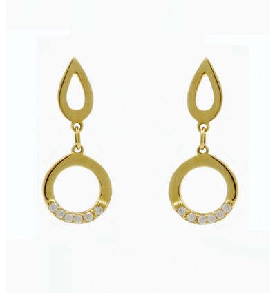 Pendientes de oro amarillo (18K) con zirconita