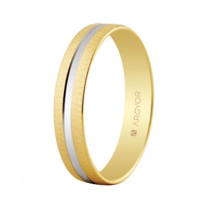 Alianza de oro blanco y oro amarillo Argyor