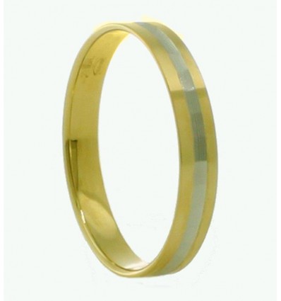 Alianza de oro blanco y oro amarillo (18K)