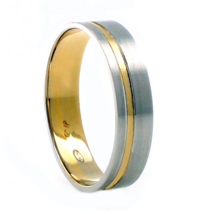Alianza de oro blanco y oro amarillo (18K)