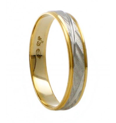 Alianza de oro blanco y oro amarillo (18K)