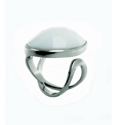 Sortija de plata oval XXL