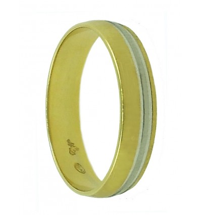 Alianza de oro blanco y oro abmarillo (18K)