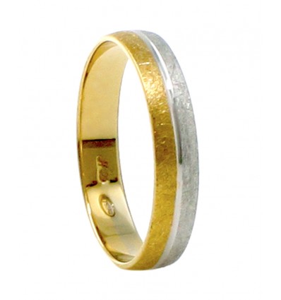 Alianza de oro blanco y oro amarillo (18K)