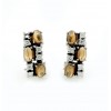 Pendientes de oro blanco (18K) con cuarzo y zirconitas