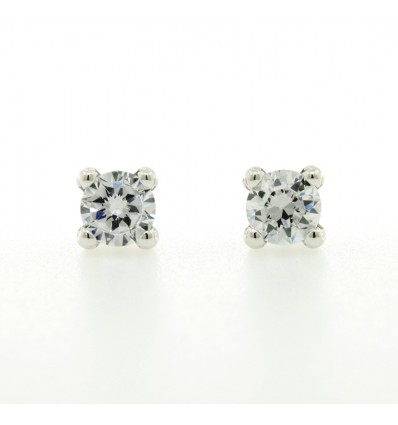Pendientes de oro blanco (18K) con zirconita