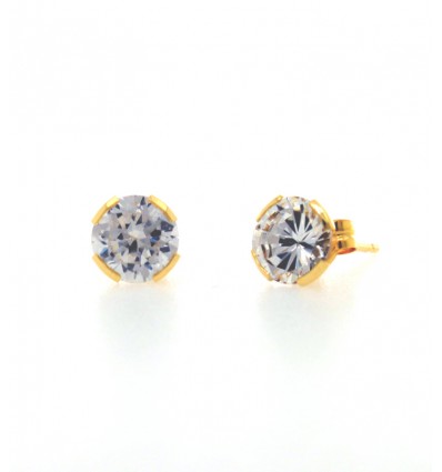 Pendientes de oro amarillo (18K) con zirconita