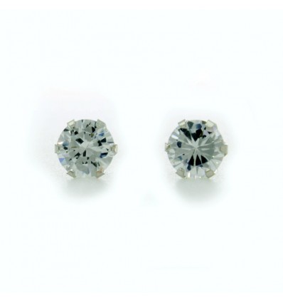 Pendientes de oro blanco (18K) con zirconita