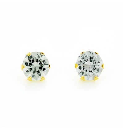 Pendientes de oro amarillo (18K) con zirconita