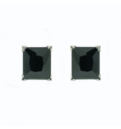 Pendientes de oro blanco (18K) con zirconita