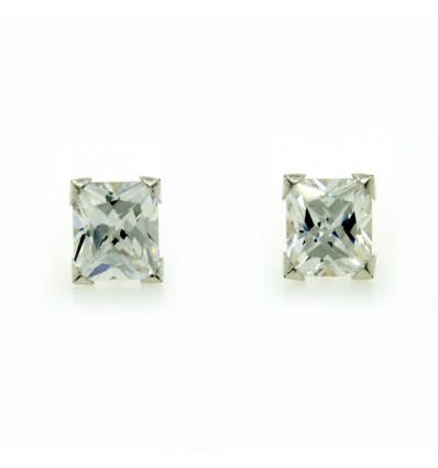 Pendientes de oro blanco (18K) con zirconita
