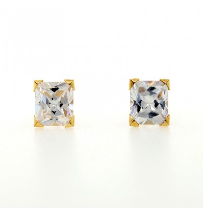 Pendientes de oro amarillo (18K) con zirconita