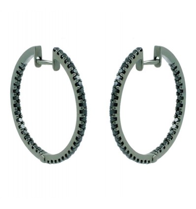 Pendientes de oro blanco (18K) con diamante