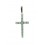 Cruz de oro blanco (18K) con diamante