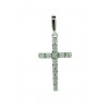 Cruz de oro blanco (18K) con diamante