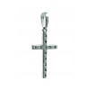 Cruz de oro blanco (18K) con diamante