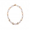 Pulsera de oro blanco y oro rosa (18K) con zirconita