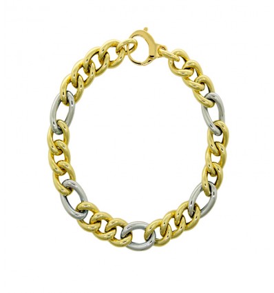 Pulsera de oro blanco y oro amarillo (18K)