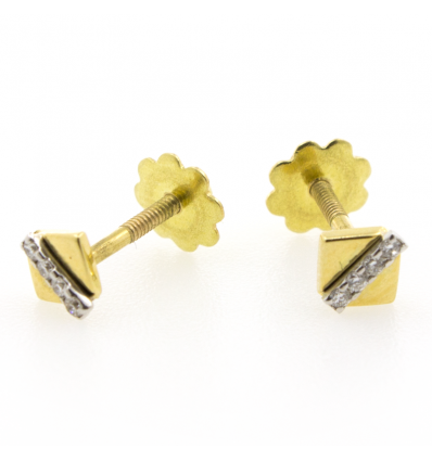 Pendientes de oro amarillo (18K) con diamante