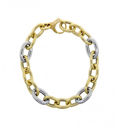 Pulsera de oro blanco y oro amarillo (18K)