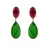 Pendientes de oro amarillo (18K) con jade