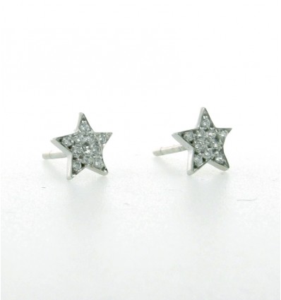 Pendientes de oro blanco (18K) con zirconitas