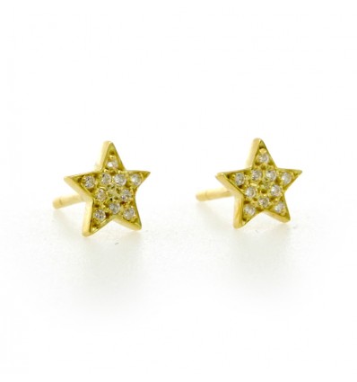 Pendientes de oro blanco (18K) con zirconitas