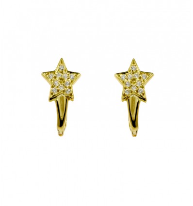 Pendientes de oro blanco (18K) con zirconita
