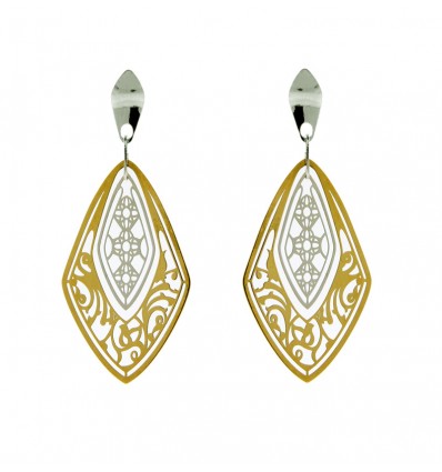 Pendientes de oro blanco y oro amarillo (18K)