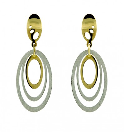 Pendientes de oro blanco y oro amarillo (18K)