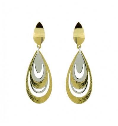 Pendientes de oro blanco y oro amarillo (18K)