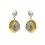 Pendientes de oro blanco y oro amarillo (18K) con circonita