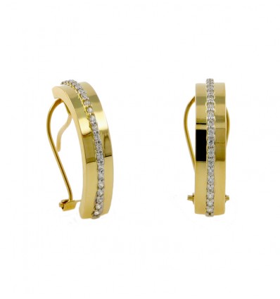 Pendientes de oro amarillo (18K) con zirconitas