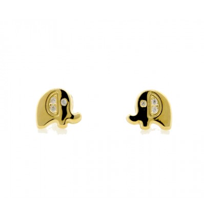 Pendientes de oro amarillo (18k) con zirconita