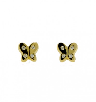 Pendientes de oro amarillo (18K) con zirconita